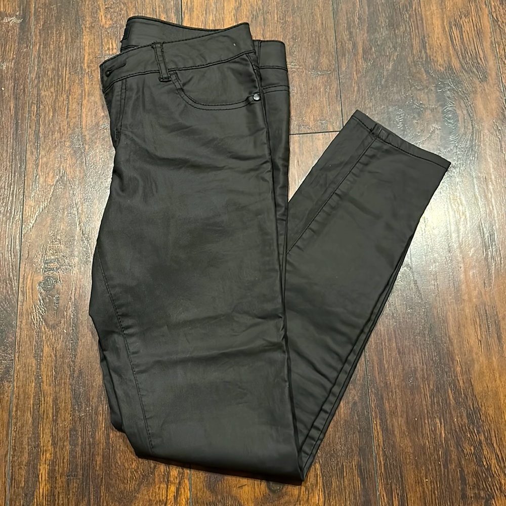 Forever 21 faux, leather black jeans